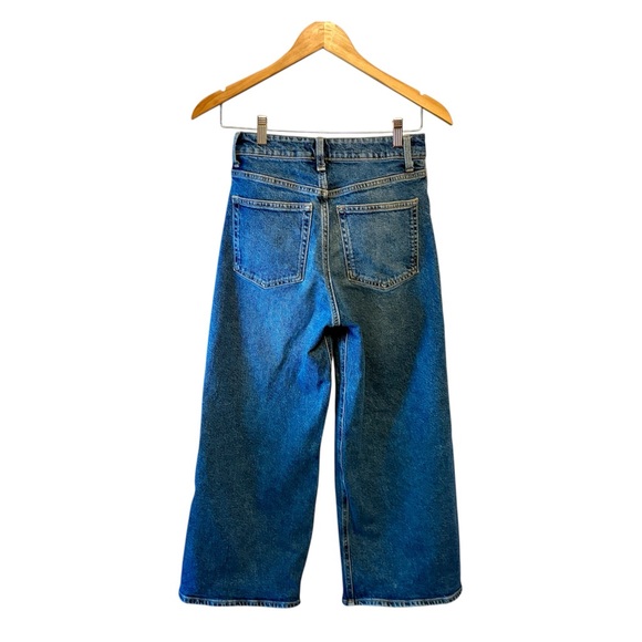 H&M High Rise Wide Leg Medium Wash 5 Pocket Blue Jeans, Womens size 4, 26x25 - Picture 2 of 10